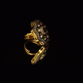Gold Polished Cocktail Ring