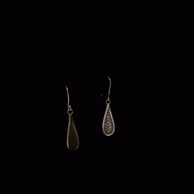 Smooth Leaf shaped Oxidized Earring (92.5 silver)