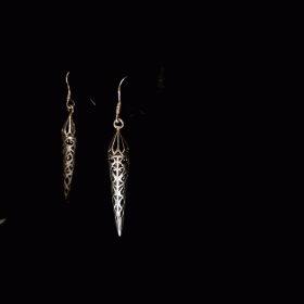 Pointed Lance Shaped Oxidized Earring