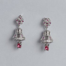 Bells Designed Zirconia Silver Earrings