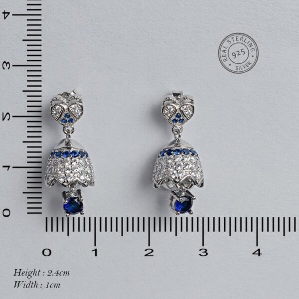 Blue Gems Studded Sterling silver Earrings
