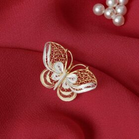 Butterfly designed Silver Saree Pin
