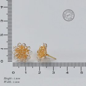 Dahlia Flower Designed Silver Earrings