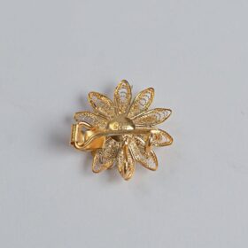 Dahlia Flower Designed Silver Saree Pin