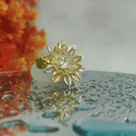 Dahlia Flower Designed Silver Saree Pin