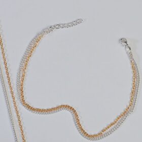 Dual layered Queen Silver Anklet