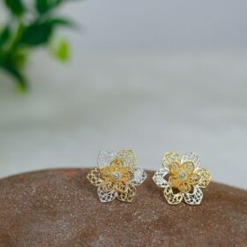 Floral Classic Design Silver Earrings