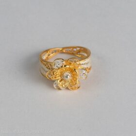 Floral Gold Plated Silver Ring