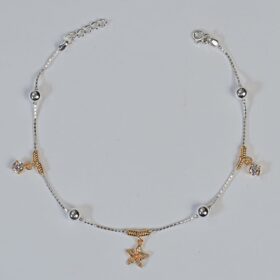 Gold Plated Star Fish Silver Anklet