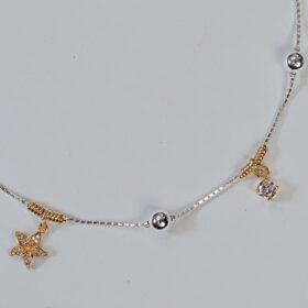 Gold Plated Star Fish Silver Anklet