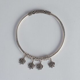 Hanging Tortoise Oxidised Silver Bracelet 1