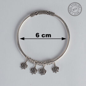 Hanging Tortoise Oxidised Silver Bracelet 1
