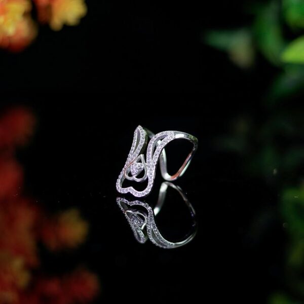 Impression Real Love Heart shaped Silver Ring