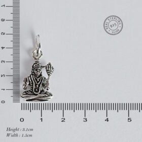 Lord Bajrangbali Oxidised Silver Unisex Pendant