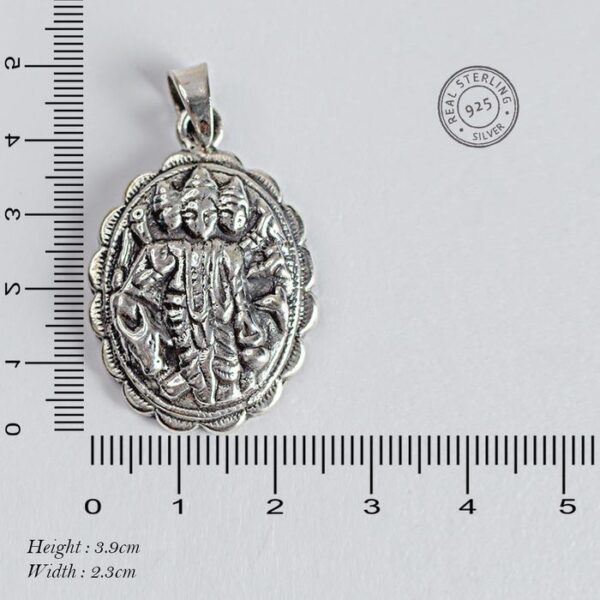Lord Brahma Oxidised Silver Unisex Pendant