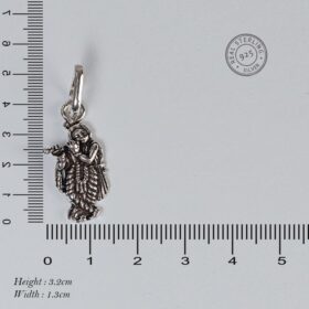 Lord Krishna Oxidised Silver Unisex Pendant