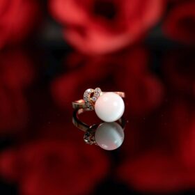 Pearl Rose Gold Plated Silver Ring