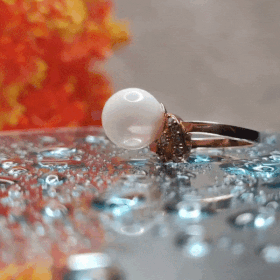 Pearl Rose Gold Plated Silver Ring