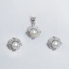 Pearl Sterling silver Pendant with Earrings