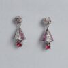 Pink Gems Studded Sterling Silver Earrings