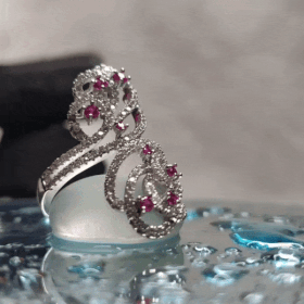 Pink Zirconia Swirl Sterling Silver Ring