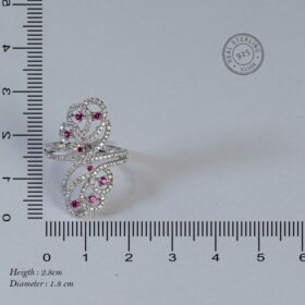 Pink Zirconia Swirl Sterling Silver Ring