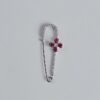 Red Zirconia Sterling Silver Saree Pin