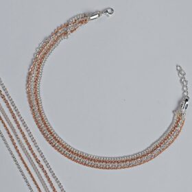 Rose Gold Five Layered Silver Anklets