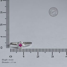 Silver Blooming Pink Flower Ring