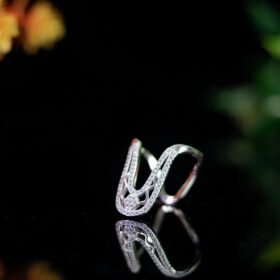 Simple doubled Layered U- shaped designed Silver Ring