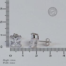 Square Gems Studded Sterling silver Earrings