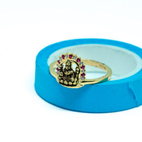 Gold finger Ring with Laxmi Design