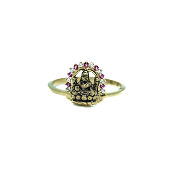 Gold finger Ring with Laxmi Design