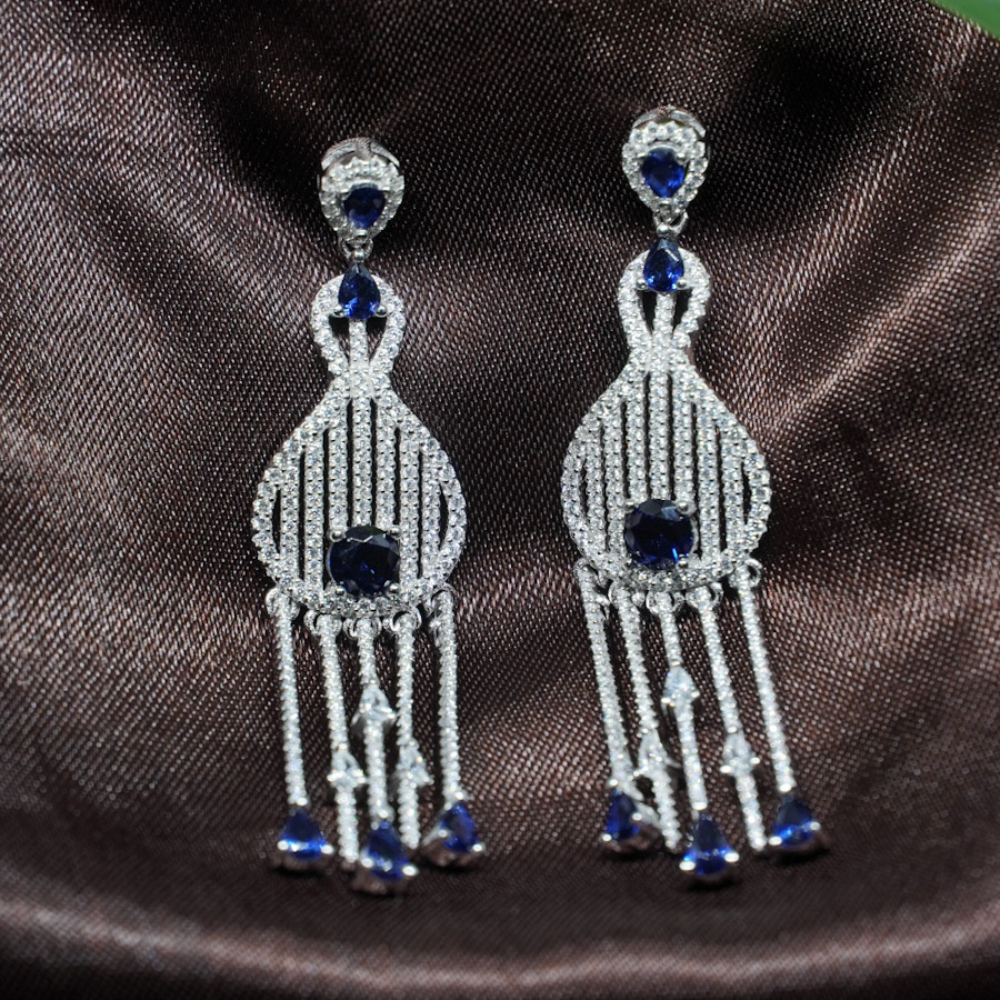 Crystal Peacock Blue Teardrop Earrings Aqua Teal Bridesmaid Earings