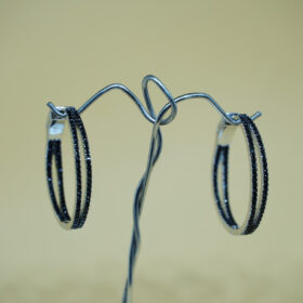 Black silver earrings