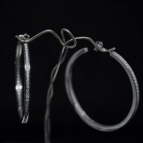 Silver Rhinestone Hoop Earrings