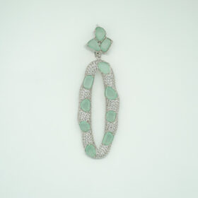 Luxary Silver earrings with Aqua Stone
