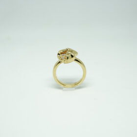 Stylish Stone Studded Floral Gold Ring