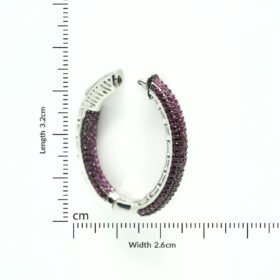 Pave Ruby hoops set in Sterling silver