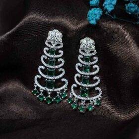 Exquisite green Silver AD earrings